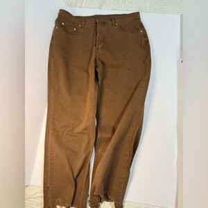 Free People brown crop distressed pants. Size 30. See photos